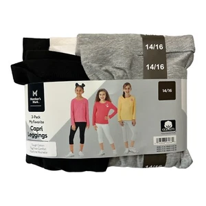 Member's Mark Ankle Leggings Girls Favorite Pull-On Full Length Cotton Pack of 3 - Picture 1 of 4