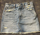 Abercrombie & Fit Natural Rise Distressed Jean Skirt Size 26/2