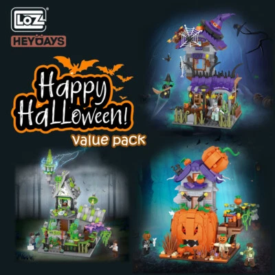 LOZ Halloween Gift Pack Pumpkin Witch House Scientist's Lab Building Set Blocks - image 1 of 4