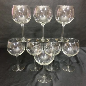 Set of 8 Balloon Wine Glass Goblets Clear Glasses Lot 7.75" x 3.5" - Picture 1 of 24