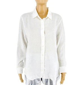 GANT Women White Reg Linen Chambray Long Sleeve Shirt Size EU 44 UK 16 US 14 - Picture 1 of 11