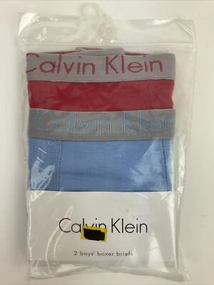 2 cuecas boxer masculinas Calvin Klein tamanho XL 28”-30” vermelho azul claro - Imagem 1 de 3