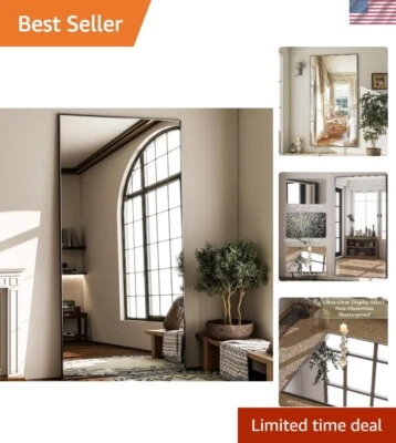 Luxury Full Length Mirror 71"x31" - High-Definition Glass, Durable Black Frame - Image 1 of 4