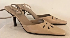 Womens Nine West Cut Out Bone Pumps With Ankle Strap "Reflecto" Sz. 7.5 - Picture 1 of 11