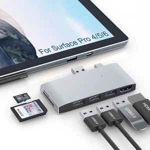 Surface Pro 6/5/4 Docking Station USB Hub USB 3.0 4K HDMI Hub Adapter, SD & Tf/M - Picture 1 of 12