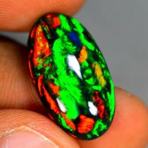 7.44CT FANTASTIC 3D PATCHWORK PATTERN NATURAL WELO BLACK OPAL GEMSTONE - Picture 1 of 1