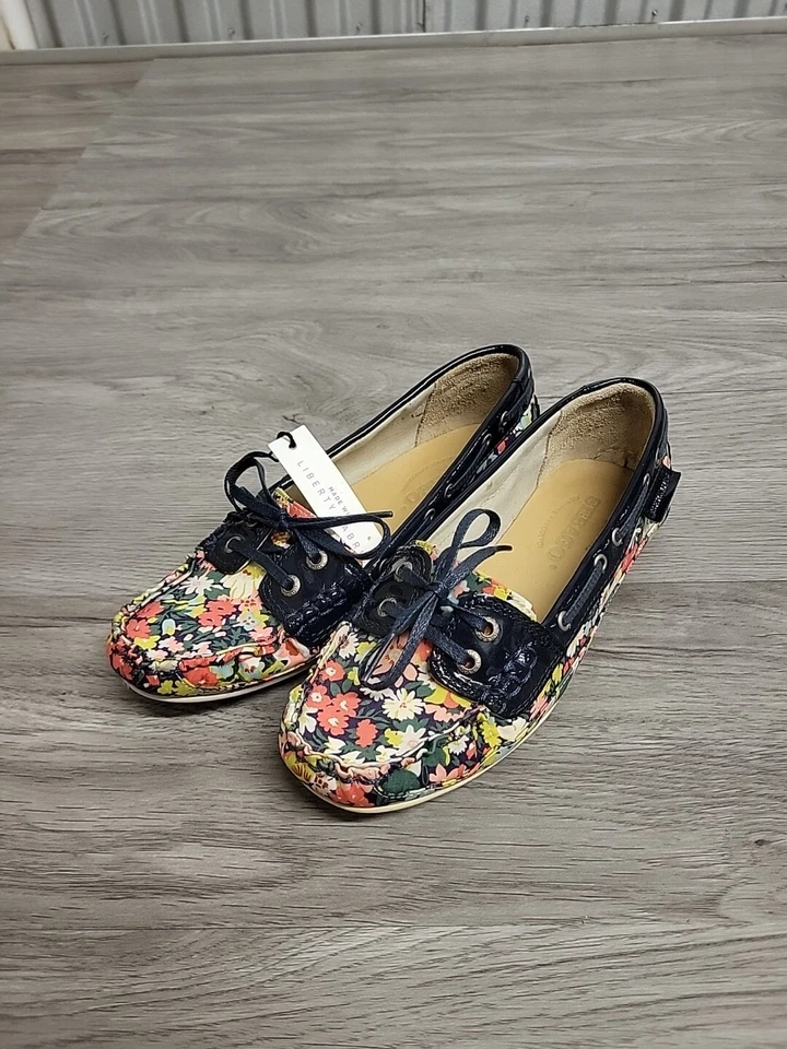 Ladies Sebago Bala Liberty Moccasins Boat Shoes. Floral Print. UK 3.5 W slip on - Image 1 of 4
