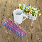 25Pcs Reusable Colorful Hard Plastic Stripe Drinking Straw Clean Wedding Par WY2