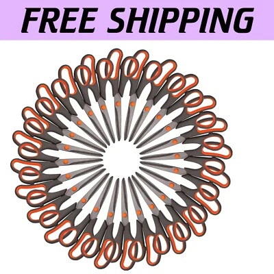 Bulk 24 Pack 8" Scissors - Ideal for Crafting & Classroom Use, Left/Right Hand - Image 1 of 4