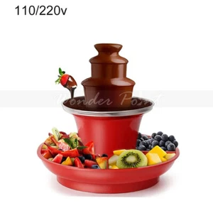 3 Tiers Chocolate Fondue Commercial Stainless Fountain Set Hot Melting Machine - Picture 1 of 11