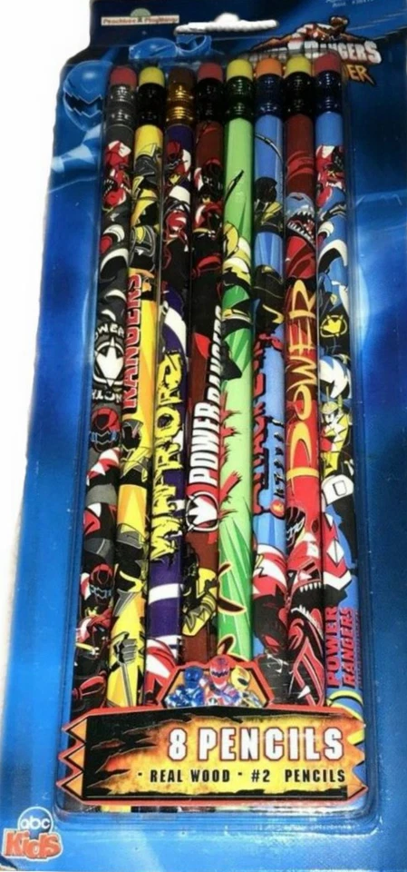 Power Rangers Dino Thunder 10 Pencils set Factory 2003