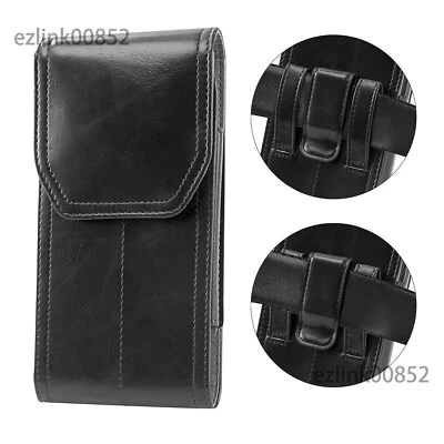 Leather For Apple iPhone Samsung Cell Phone Holder Belt Pouch Case Cover Bag - Image 1 of 4