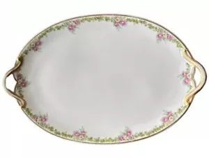 CH Field Haviland Limoges GDA France Oval Serving Platter 12.25" X 7.75" Floral - Picture 1 of 5