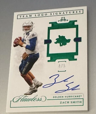2021 Panini Flawless Collegiate Team Logo Signatures#TLS-ZS Zach Smith - 4/5. - Image 1 of 2