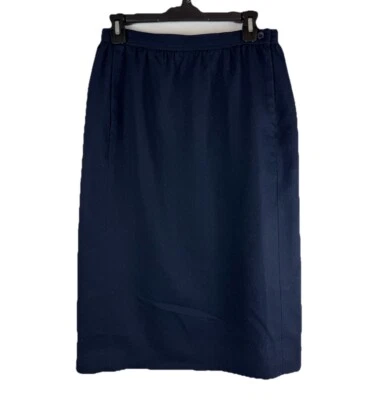Falda lápiz forrada vintage JH Collectibles 100 % lana azul marino talla 14 Foto 1 de 4