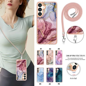New Shockproof Soft TPU Phone Case W/ Lanyard For Samsung Galaxy "A" All Series - Picture 1 of 43