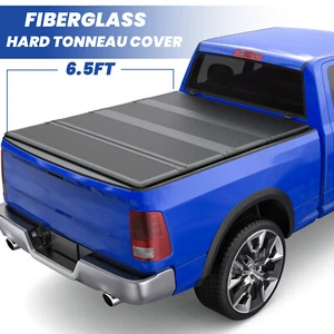6.5FT 4-Fold Hard FRP Truck Tonneau Cover For 2003-2024 Dodge Ram 1500 2500 3500 - Picture 1 of 8