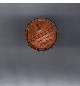  1 Kreutzer 1851 A A partir de 5 subastas sin gastos de envío - Imagen 1 de 2