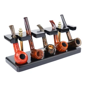 Wooden Tobacco Display 5 Pipes Rack Tobacco Black Smoking Pipe Shelf Stand - Bild 1 von 7