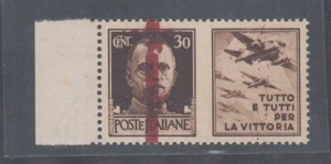 RSI 1944 Propaganda di Guerra 30cNuovo Sovrastampa Doppia Cert. Borrelli Rarità - Picture 1 of 2