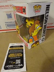 Ken Wheaton firmato e disegnato I Simpson Nelson Muntz Funko Pop JSA COA - Foto 1 di 11