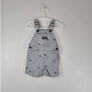 OshKosh B'gosh Anker Strick Denim Shortall Größe 12M Schulterriemen blau - Bild 1 von 5