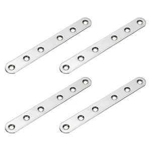 4uds Planos rectas Soportes, 6 x 0,7" Reparación Placas, Inoxidable Acero, Plata - Imagen 1 de 5