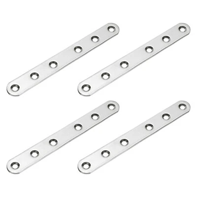 4uds Planos rectas Soportes, 6 x 0,7" Reparación Placas, Inoxidable Acero, Plata - Imagen 1 de 4