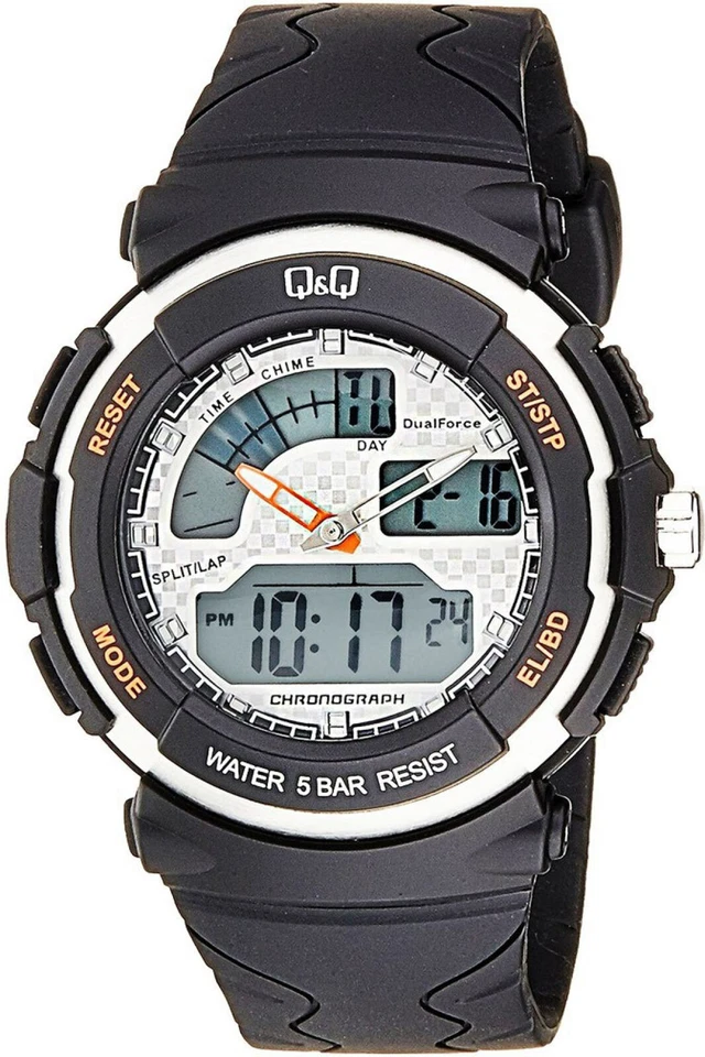 Q&Q by Citizen M012J001Y Men's Analog Digital Watch Black Resin Strap NO BOX - Image 1 of 1