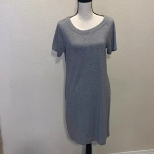 Merona Woman’s Medium Shirt Dress Gray Short Sleeve Zip Up - Picture 1 of 7