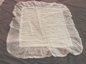 Vintage Pillowcase Sham Embroidered Lawn Cotton 11x17" Ruffle Cover Pillow - Picture 1 of 7