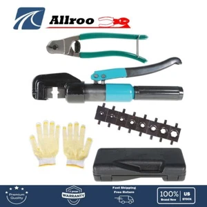 6 MT Hydraulic Wire Battery Cable Lug Terminal Crimper Crimping Tool W/9 Dies - Picture 1 of 7