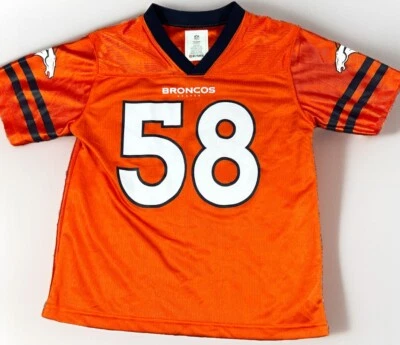 Camiseta de futebol Denver Broncos #58 Von Miller masculina Lg vestuário de equipe futebol americano NFL - Imagem 1 de 4