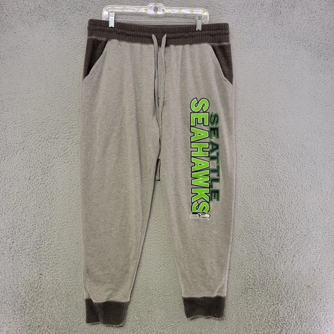 Seattle Seahawks Sweatpants Mens XL Extra Large Gray Tapered Leg Drawstring Cover