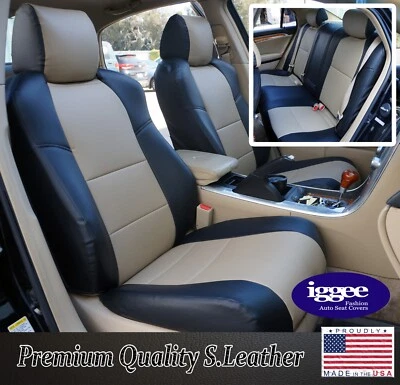 JUEGO COMPLETO DE FUNDAS DE ASIENTO DELANTERAS Y TRASERAS A MEDIDA IGGEE PARA ACURA TL 2004-2008 Foto 1 de 4