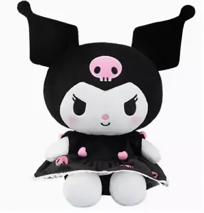 New Sanrio Kuromi Chromi Fluffy Black Pink Sitting Skirt Cute Plush LARGE Toy - Picture 1 of 3