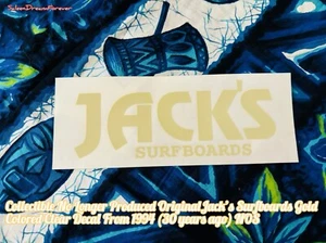RARE JACKS SURFBOARDS GOLD & CLEAR STYLE STICKER NOS FRM 94 SURF SKATE BOARDING - Picture 1 of 2