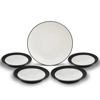 Noritake Colorwave Rim 5 Piece Pasta Set, Black - Image 1 of 4