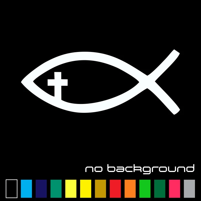 ORACAL Jesus Fish Sticker Vinyl Decal - Christian God Religion Cross Wall Car Window