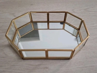 Spiegel Tablett Dekotablett Metall 8 Eckig  - Bild 1 von 2