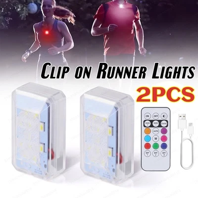 2Pcs Clip on Runner Light Hands Free Portable Strobe Lamp For Light Night Sports Foto 1 de 4