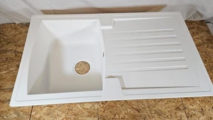 Respekta Boston Mineralitespüle in Weiß / 1 Becken Einbauspüle in 86 x 50 cm - Bild 1 von 6
