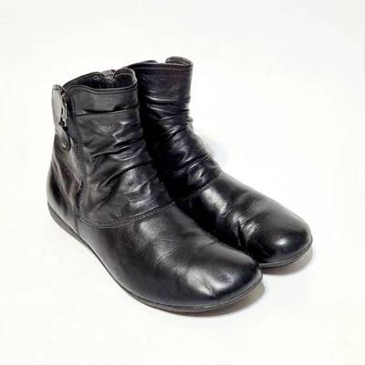 Josef Seibel Naly 24 Botines Cuero Negro Doble Cremallera Holgado Forrado Wms 39EU Foto 1 de 4