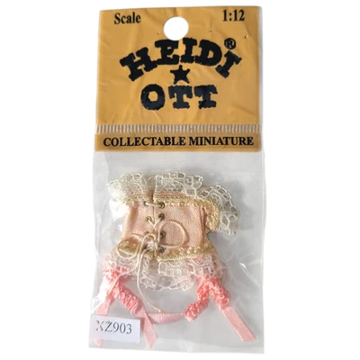 NUEVO Corsé Heidi Ott Rosa Mujer #XZ903 Casa de Muñecas Miniatura Escala 1:12 Foto 1 de 2