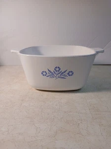 Blue Cornflower  P-1 & 3/4-B- 1.75 Qt Corning Ware Casserole Dish Vintage No Lid - Picture 1 of 20