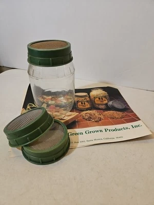 Tarro de germinación de vidrio vintage tapas adicionales guía de instrucciones Foto 1 de 4
