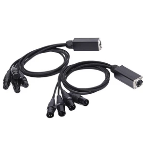 RJ45 CAT5 Abgeschirmtes Kabel auf 4-Kanal-3-Pin-XLR-Stecker/Buchsen-Multi-N4915 - Afbeelding 1 van 6