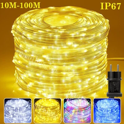 10m-100m LED Lichterkette Außen& Innen Lichtschlauch Strom Weihnachten Partydeko - Bild 1 von 4