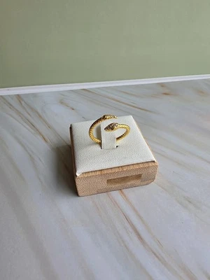 Ювелирные изделия для женщин регулируемое кольцо-змея из чистого серебра с 18-каратным золотом Ouroboros - Изображение 1 из 4