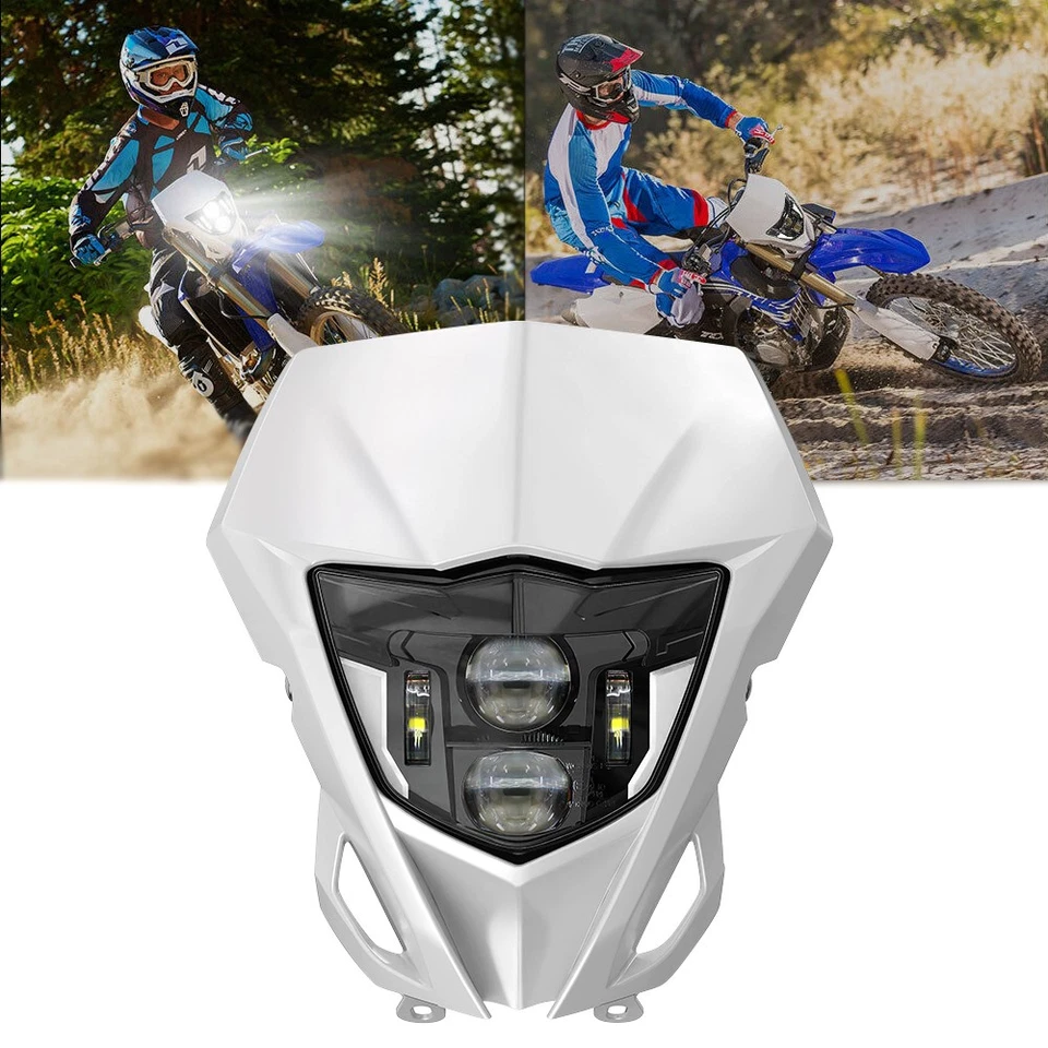 Faro LED haz alto/bajo DRL + carenado blanco para Yamaha WR450F WR250F 2013-2023 Foto 1 de 4